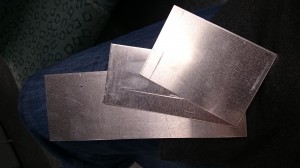 Die fertig gestellten Aluminiumplatten in 3mm Stärke